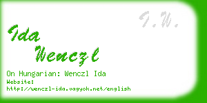 ida wenczl business card